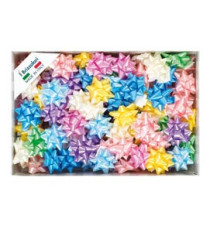 Stelle di nastro liscio 6800 - 14 mm - diam. 6,5cm - colori primaverili assortiti - Brizzolari - conf. 100 pezzi Stelle di nastro liscio 6800 - 14 mm - diam. 6,5cm - colori primaverili assortiti - Brizzolari - conf. 100 pezzi