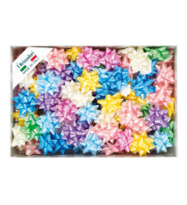 Stelle di nastro liscio 6800 - 14 mm - diam. 6,5cm - colori primaverili assortiti - Brizzolari - conf. 100 pezzi Stelle di nastro liscio 6800 - 14 mm - diam. 6,5cm - colori primaverili assortiti - Brizzolari - conf. 100 pezzi