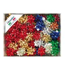 Stelle di nastro metal 6870 - 10 mm - diam. 5 cm - colori assortiti - Brizzolari - conf. 100 pezzi