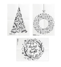 Stencil per vetri - foglio A2 - 'NATALE' - Securit - set 3 pezzi