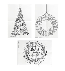Stencil per vetri - foglio A2 - 'NATALE' - Securit - set 3 pezzi