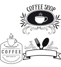 Stencil per vetri (tema cibo&bevande) - Securit - set 3 pezzi