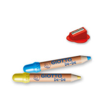 Supermatitoni - diametro mina 7 mm - lavabili - colori assortiti - con temperino - Giotto - astuccio 6 pezzi