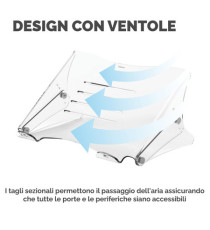Supporto notebook Clarity - 35x27x13,4-20,4cm - Fellowes Supporto notebook Clarity - 35x27x13,4-20,4cm - Fellowes