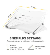 Supporto notebook Clarity - 35x27x13,4-20,4cm - Fellowes Supporto notebook Clarity - 35x27x13,4-20,4cm - Fellowes