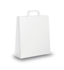 Shopper - maniglia piattina - 26 x 11 x 34,5 cm - carta kraft - bianco - Mainetti Bags - conf. 300 pezzi Shopper - maniglia piattina - 26 x 11 x 34,5 cm - carta kraft - bianco - Mainetti Bags - conf. 300 pezzi