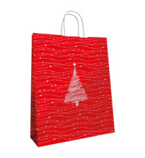 Shopper - maniglie cordino - 26 x 11 x 34,5 cm - carta kraft - albero natale - Mainetti Bags - conf. 25 pezzi Shopper - maniglie cordino - 26 x 11 x 34,5 cm - carta kraft - albero natale - Mainetti Bags - conf. 25 pezzi