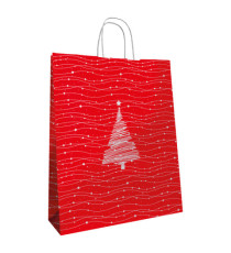 Shopper - maniglie cordino - 26 x 11 x 34,5 cm - carta kraft - albero natale - Mainetti Bags - conf. 25 pezzi Shopper - maniglie cordino - 26 x 11 x 34,5 cm - carta kraft - albero natale - Mainetti Bags - conf. 25 pezzi