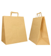 Shopper Flat Large - 28 x 17 x 32 cm - carta kraft - avana - Mainetti Bags - conf. 250 pezzi