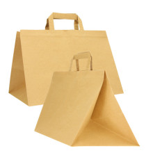 Shopper Flat XLarge - 32 x 22 x 24 cm - carta kraft - avana - Mainetti Bags - conf. 200 pezzi