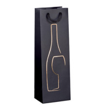 Shopper portabottiglie - con manici in corda - 12 x 37 x 9 cm - nero - Rex Sadoch Shopper portabottiglie - con manici in corda - 12 x 37 x 9 cm - nero - Rex Sadoch
