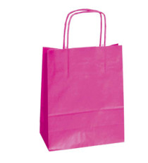Shopper Twisted - maniglie cordino - 26 x 11 x 34,5 cm - carta kraft - magenta - Mainetti Bags - conf. 25 pezzi Shopper Twisted - maniglie cordino - 26 x 11 x 34,5 cm - carta kraft - magenta - Mainetti Bags - conf. 25 pezzi