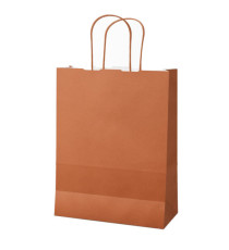 Shopper Twisted - maniglie cordino - 26 x 11 x 34,5 cm - carta kraft - terracotta - Mainetti Bags - conf. 25 pezzi