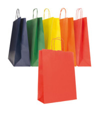 Shopper Twisted - maniglie cordino - 26 x 11 x 35 cm - carta biokraft - colori assortiti autunno/inverno - Mainetti Bags