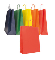 Shopper Twisted - maniglie cordino - 26 x 11 x 35 cm - carta biokraft - colori assortiti autunno/inverno - Mainetti Bags