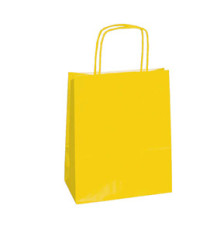 Shopper Twisted - maniglie cordino - 36 x 12 x 41 cm - carta kraft - giallo - Mainetti Bags - conf. 25 pezzi Shopper Twisted - maniglie cordino - 36 x 12 x 41 cm - carta kraft - giallo - Mainetti Bags - conf. 25 pezzi