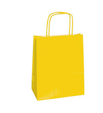 Shopper Twisted - maniglie cordino - 36 x 12 x 41 cm - carta kraft - giallo - Mainetti Bags - conf. 25 pezzi Shopper Twisted - maniglie cordino - 36 x 12 x 41 cm - carta kraft - giallo - Mainetti Bags - conf. 25 pezzi