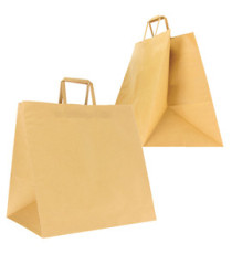 Shoppers Flat maxi plus - 40 x 35 x 35 cm - carta kraft - avana - Mainetti Bags - conf. 100 pezzi