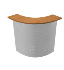 Sopralzo angolare reception Easy - 90 gradi - 96,5 x 96,5 x 115 cm - noce chiaro/metallo