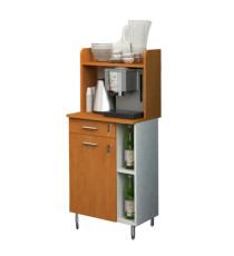 Sopralzo angolo Ristoro - punto caffè - 59,8 x 24 x 50 cm - bianco/noce chiaro