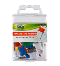 Spilli a bandierina - colori assortiti - Lebez - scatola 40 pezzi