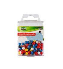 Spilli cartografici a sfera - colori assortiti - Lebez - scatola 100 pezzi Spilli cartografici a sfera - colori assortiti - Lebez - scatola 100 pezzi