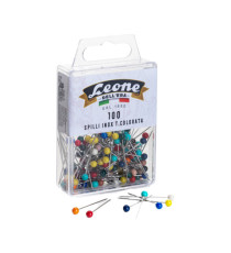 Spillo con testa di plastica colorata - inox - Leone - conf. 100 pezzi