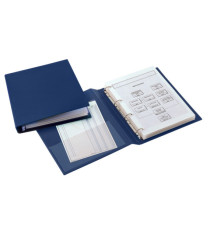 Raccoglitore Sanremo 2000 - 4 anelli a D 25 mm - dorso 4 cm - 15 x 21 cm - blu - Sei Rota