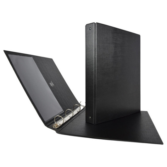 Raccoglitore Stelvio - 4 anelli a R 16 mm - dorso 2,5 cm - 22x30 cm - nero - Sei Rota Raccoglitore Stelvio - 4 anelli a R 16 mm - dorso 2,5 cm - 22x30 cm - nero - Sei Rota