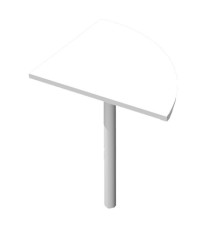 Raccordo angolare 90° per scrivanie Easy - 80 x 80 cm - bianco/grigio alluminio Raccordo angolare 90° per scrivanie Easy - 80 x 80 cm - bianco/grigio alluminio