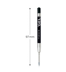 Refill sfera  QuinkGel - punta media - metallo - nero - Parker