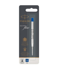 Refill sfera QuinkFlow - punta media - metallo - blu  - Parker