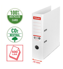 Registratore a leva - CO2 neutral - A4 - dorso 75 mm - bianco - Esselte Registratore a leva - CO2 neutral - A4 - dorso 75 mm - bianco - Esselte