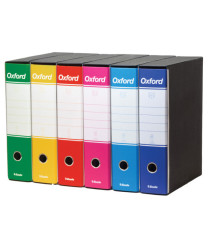 Registratori Oxford G85 - dorso - 8 cm - protocollo 23x33 cm - colori assortiti - Esselte - conf. 6 pezzi