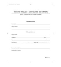 Registro di pulizia e sanificazione nel cantiere - Edipro Registro di pulizia e sanificazione nel cantiere - Edipro