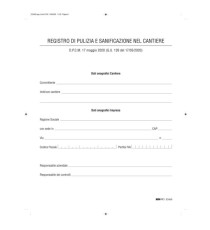 Registro di pulizia e sanificazione nel cantiere - Edipro Registro di pulizia e sanificazione nel cantiere - Edipro