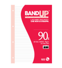 Ricambi BandUp forati rinforzati - A4 - 1 rigo - 90gr - BM - conf. 40 pezzi