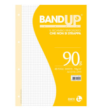 Ricambi BandUp forati rinforzati - A4 - quadretto 5mm - 40 fogli - 90gr - BM