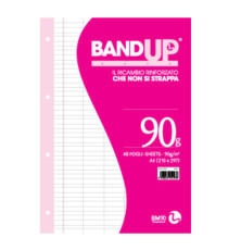Ricambi BandUp forati rinforzati - A4 - rigo di 1a - 40 fogli - 90gr - BM Ricambi BandUp forati rinforzati - A4 - rigo di 1a - 40 fogli - 90gr - BM