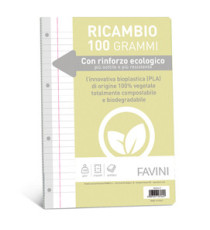 Ricambi c/rinforzo ecologico - A4 - 100gr - 40 fg - 1 rigo c/margine - Favini Ricambi c/rinforzo ecologico - A4 - 100gr - 40 fg - 1 rigo c/margine - Favini