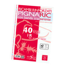 Ricambi forati rinforzati Pignaric - A4 - 1 rigo - 40 fogli - 80gr - Pigna Ricambi forati rinforzati Pignaric - A4 - 1 rigo - 40 fogli - 80gr - Pigna