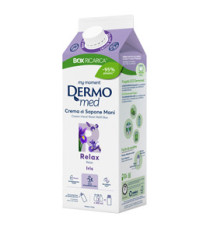 Ricarica crema di sapone mani - carton box - 900 ml - iris - Dermomed Ricarica crema di sapone mani - carton box - 900 ml - iris - Dermomed