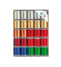 Rocche di nastro 6870 - colori assortiti metal - 10 mm x 10 mt - colori assortiti - Brizzolari - conf. 25 pezzi Rocche di nastro 6870 - colori assortiti metal - 10 mm x 10 mt - colori assortiti - Brizzolari - conf. 25 pezzi
