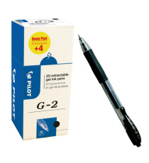 Roller gel a scatto G 2 - punta 0,7mm  - nero - Pilot - conf. 16 + 4 pezzi Roller gel a scatto G 2 - punta 0,7mm  - nero - Pilot - conf. 16 + 4 pezzi