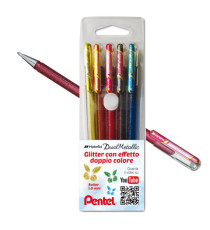 Roller gel Hybrid Dual Metallic - punta 1,0mm - 5 colori assorititi  - Pentel - astuccio 5 roller Roller gel Hybrid Dual Metallic - punta 1,0mm - 5 colori assorititi  - Pentel - astuccio 5 roller
