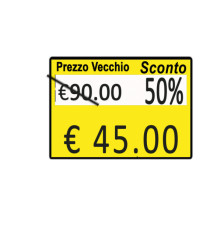 Rotolo da 600 etichette per Printex Z 17 - PREZZO VECCHIO…SCONTO… - 26x19 mm - adesivo removibile - giallo - Printex