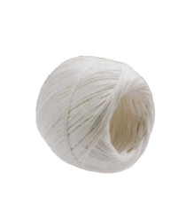 Rotolo di spago - diametro 1 mm - lunghezza 90 m - fibra naturale titolo 2/6 - 100 gr - finitura candido cerato - bianco