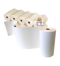 Rotolo per calcolatrici e stampanti - 57 mm x 25 m - diametro esterno 45 mm - anima 12 mm - 55 gr - carta termica BPA fr Rotolo per calcolatrici e stampanti - 57 mm x 25 m - diametro esterno 45 mm - anima 12 mm - 55 gr - carta termica BPA fr
