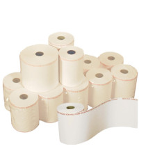 Rotolo per POS e carte di credito - 57 mm x 20 m - diametro esterno 64 mm - anima 12 mm - carta chimica a 2 copie - Saba Rotolo per POS e carte di credito - 57 mm x 20 m - diametro esterno 64 mm - anima 12 mm - carta chimica a 2 copie - Saba