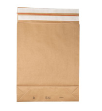 Sacchetti a fondo quadro E-Green - 40 x 50 x 10 + 10 cm - carta kraft - avana - Bong Packaging - conf. 100 pezzi